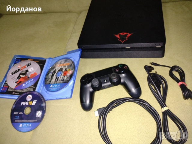 Playstation 4 SuperSlim 500gb. пълен комплект + игри, снимка 7 - PlayStation конзоли - 52892473