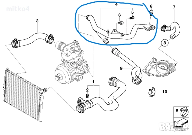 охладителна тръба за бмв 11532247918, снимка 3 - Части - 52680791