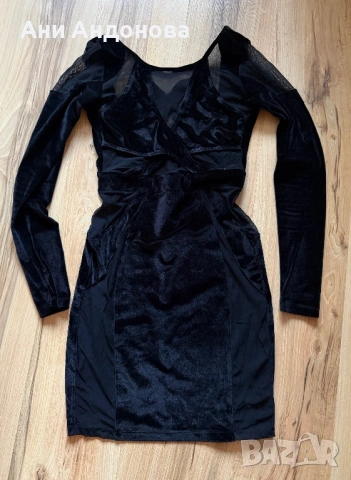 Рокля с пайети, рокля кадифе и тюл, снимка 2 - Рокли - 53132651