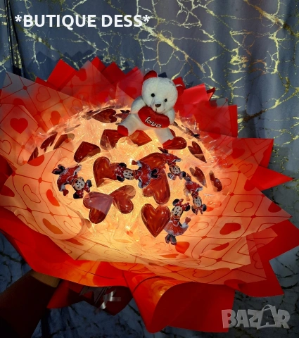 Букет/💖Светещи сърца – за любовта, която блести! 💝✨️, снимка 2 - Романтични подаръци - 53344741