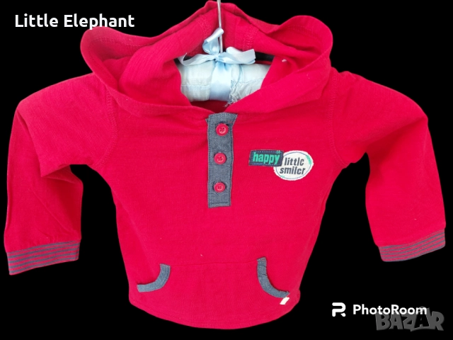 Тънък суитчер с качулка за 12-18 мес момченце"Happy Little smiler",колекция"Happyness",Англия/нов