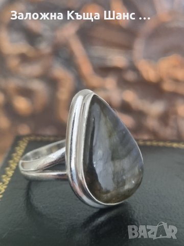 Сребърен пръстен 925 проба с лабрадорит, снимка 7 - Пръстени - 41832485