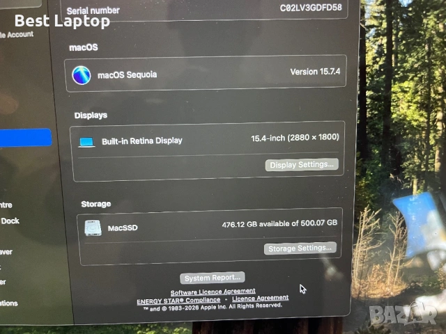 MacBook Pro 15.4” i7 16GB 512gb Sequoia , снимка 7 - Лаптопи за дома - 51861097