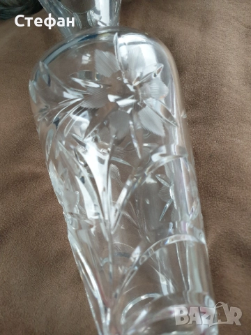 Кристална ваза, снимка 7 - Антикварни и старинни предмети - 52476634