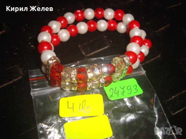 КРАСИВА ГРИВНА ПЕРЛИ КРИСТАЛИ 24793, снимка 2 - Гривни - 34339583