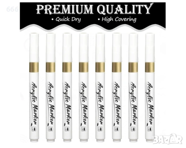 Акрилни златни маркери, пакет от 8 златни маркера за рисуване, снимка 2 - Други стоки за дома - 53576168