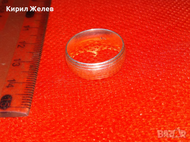 ЕЛЕГАНТЕН СРЕБЪРЕН ПРЪСТЕН ТИП ХАЛКА СРЕБРО 925 ПРОБА ВИНТИДЖ АРТ МОДЕЛ 43752, снимка 10 - Пръстени - 44610375