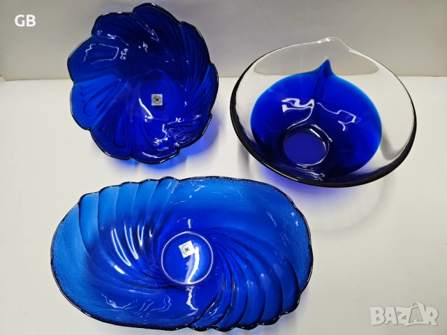 Купи от синьо стъкло - нови, с етикети! Цена за бр., снимка 2 - Аксесоари за кухня - 53479736