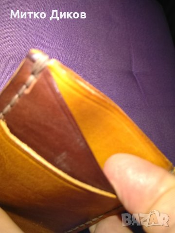 Калъвче дебело за карти документи отлично  -естествена кожа 93х75мм 5 прегради, снимка 4 - Портфейли, портмонета - 41781493