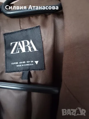 Сако ZARA XS тютюн, снимка 4 - Сака - 55951424