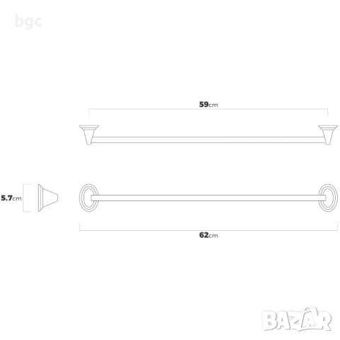 Комплект Качествени аксесоари за баня Bathroom Chrome Plated Steel, 8 части - 24 месеца гаранция, снимка 10 - Други стоки за дома - 41327058