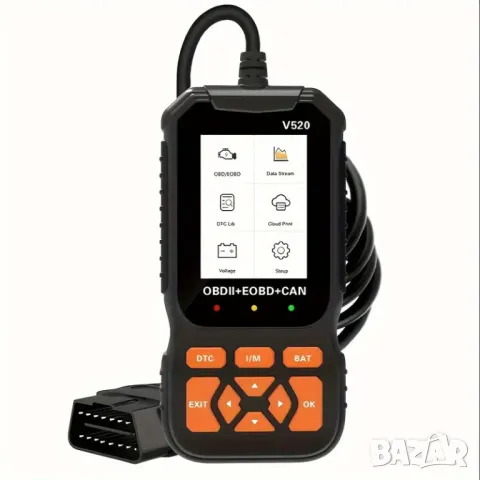 Професионален автомобилен диагностичен кодочетец V520 Full OBD2 EOBD , снимка 2 - Аксесоари и консумативи - 47313013
