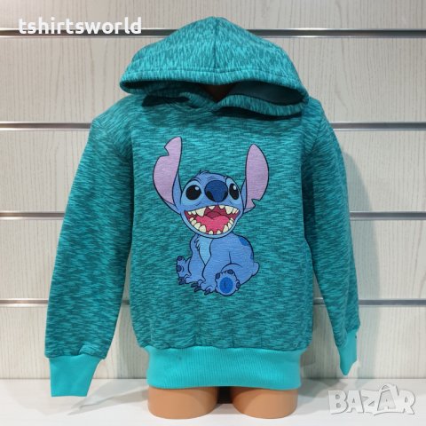 Нов детски суичър с дигитален печат Стич (Stitch) в цвят зелен меланж, снимка 8 - Детски анцузи и суичери - 38995993