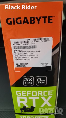 Видеокарта NVIDIA GeForce RTX 2080 SUPER GAMING OC 8G, снимка 3 - Видеокарти - 38958124