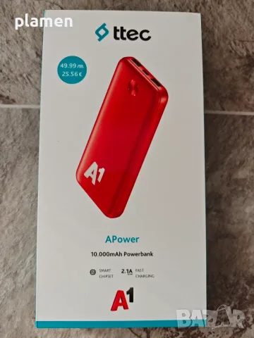 Външна батерия ttec 10,000mAh, А1 брандирана - НОВА, ЗАПЕЧАТАНА