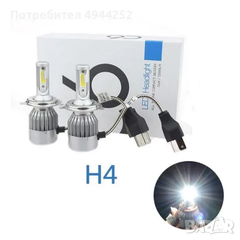 Диодни крушки за фарове H4, За къси и дълги, 36W