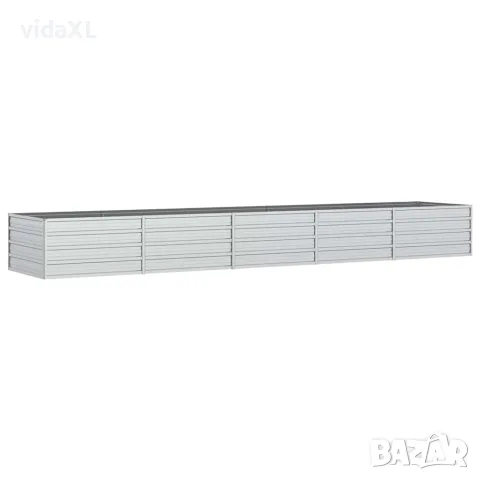 vidaXL Повдигната градинска леха, 400x80x45 см, стомана, сребриста