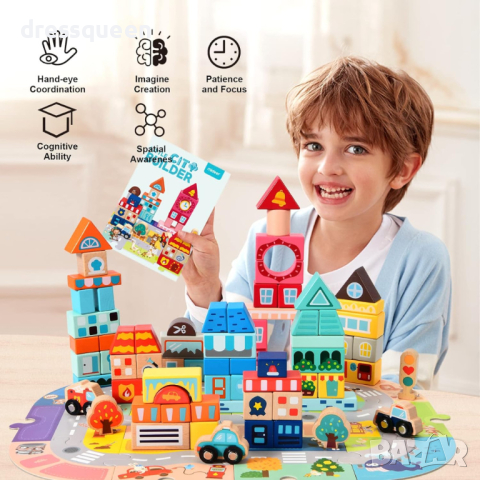 4122 Дървен конструктор "Little City Builder"., снимка 4 - Конструктори - 44612474