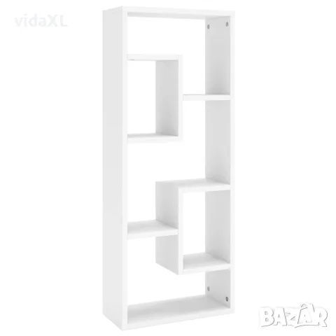 vidaXL Стенен рафт, бял, 36x16x90 см, инженерно дърво, снимка 1 - Етажерки - 56147796
