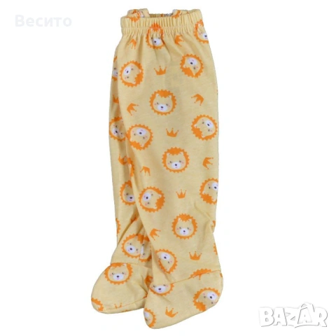 Памучни бебешки ританки Cool Lions в жълто сингъл 