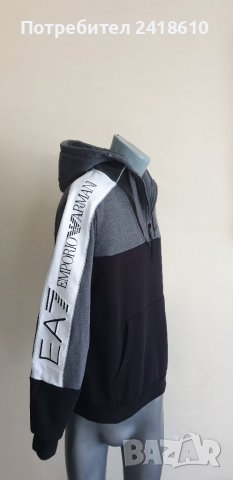 Emporio Armani EA7 Hoodie Half Zip Mens Size 50/L ОРИГИНАЛ! Мъжки Суичер!, снимка 12 - Спортни дрехи, екипи - 40802827
