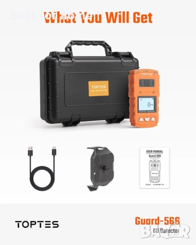 TopTes Guard-566 Преносим детектор за въглероден оксид, снимка 7 - Други инструменти - 51581943