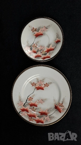 Японски сервиз с есенна декорация, снимка 6 - Сервизи - 52320557