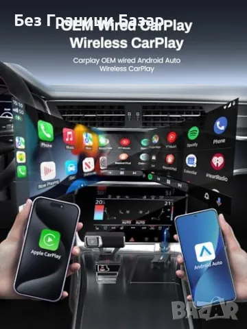 Нов Безжичен CarPlay адаптер за автомобили 2017+ iPhone/Android Auto, снимка 2 - Друга електроника - 48555541