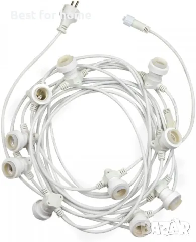 5M Външни гирлянди E27 10 фасунги 5 метра, снимка 3 - Друга електроника - 50392988