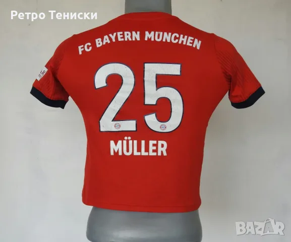Тениска на Байерн Мюнхен • домакински екип • Muller #25 • adidas • червено • размер S • Деца