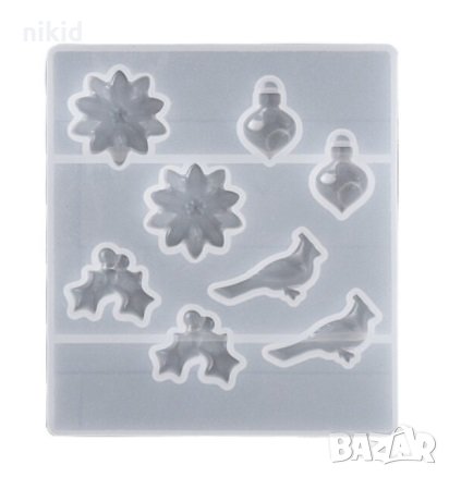 Коледна звезда имел гълъб играчка силиконов молд форма фондан шоколад смола, снимка 2 - Форми - 34505600