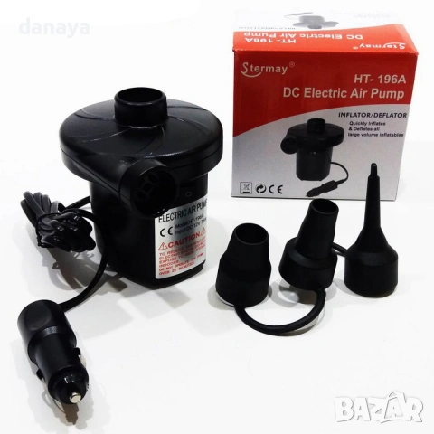861 Електрическа помпа за надуване на дюшеци и матраци, помпа за запалка на кола, снимка 5 - Аксесоари и консумативи - 53692184