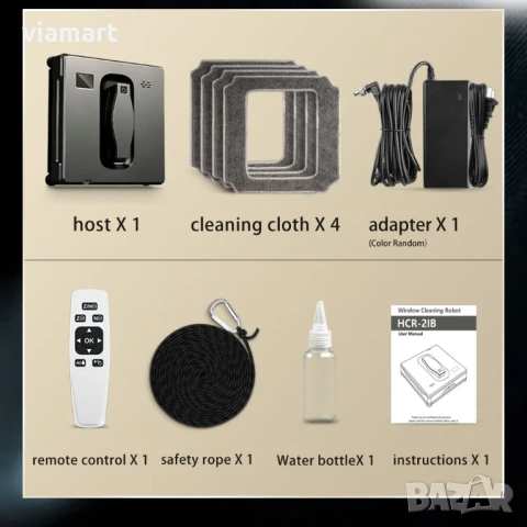 Робот за почистване на прозорци Puruikai HCR-21B, 3200 Pa, Смарт управление, автоматично пръскане, снимка 4 - Прахосмукачки - 50527087