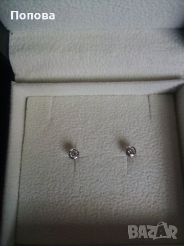 Златни обеци с диаманти, снимка 2 - Обеци - 41115127