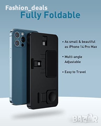 3 в 1 Нова стойка зарядно телефон слушалки часовник Магнитна станция iPhone Apple Watch AirPods, снимка 2 - Аксесоари за Apple - 40429563