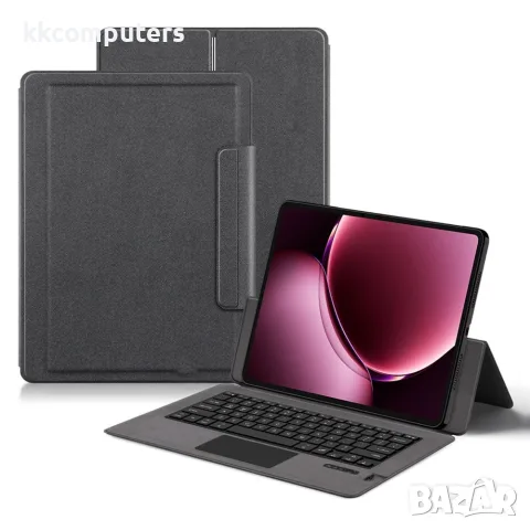 За Xiaomi Pad 9 Pro Max PU Калъф с Bluetooth Клавиатура и Тъчпад – Черен