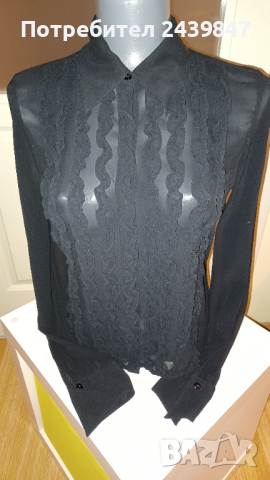 Черна елегантна риза MEXX, снимка 1 - Ризи - 44718555