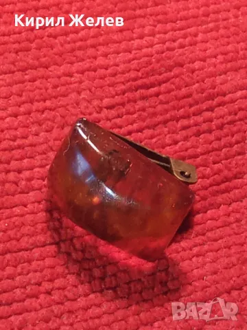 СТАРА КЕХЛИБАРЕНА КЛИПС ОБЕЦА НАТУРАЛЕН БАЛТИЙСКИ КЕХЛИБАР и БРОНЗ - РУСИЯ 25240, снимка 8 - Антикварни и старинни предмети - 35585469