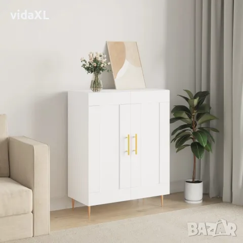 vidaXL Сайдборд, бял, 69,5x34x90 см, инженерно дърво, снимка 2 - Бюфети - 56147918