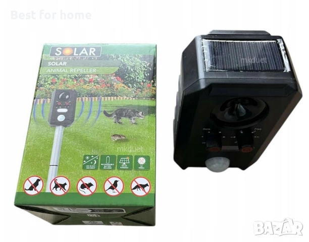 Соларен репелент за животни Котки Кучета Птици Гризачи 13.5-42 kHz Ден Нощ, снимка 5 - За кучета - 53414693