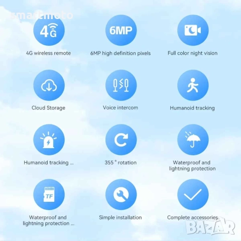 V380PRO 4MP HD PTZ Двойна Соларна Камера с Автоматично Проследяване , снимка 6 - Соларни лампи - 52633732