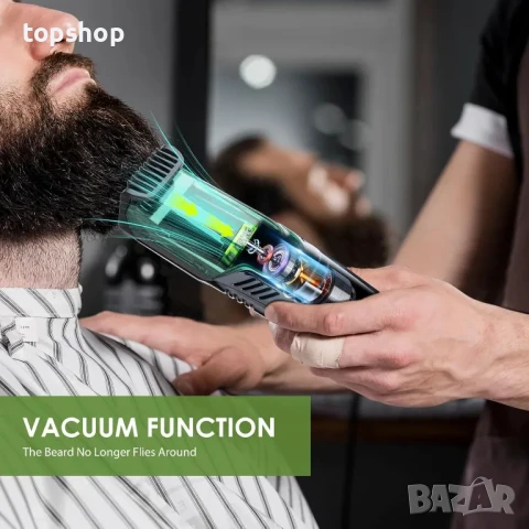 Вакуумен тример за мъжка брада с 20 регулируеми дължини и стилове, акумулаторен, снимка 3 - Електрически самобръсначки - 50455367