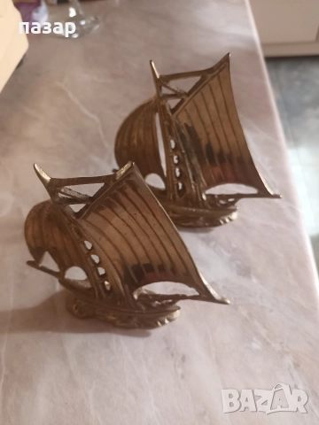 Бронзови корабчета за декорация и колекция комплект , снимка 4 - Антикварни и старинни предмети - 52972965