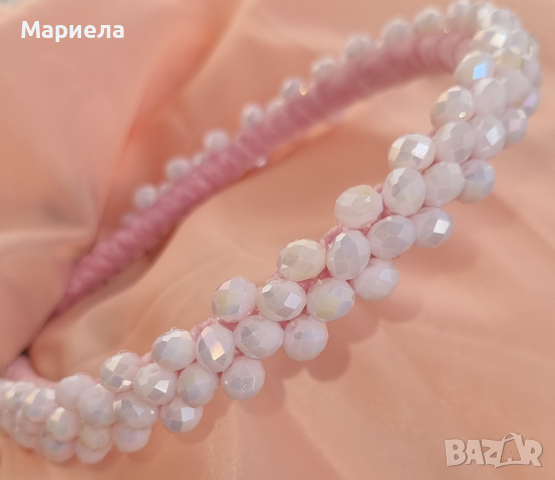 Кристална диадема в розово, снимка 5 - Аксесоари за коса - 44586771