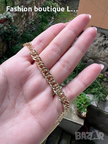 Златен синджир с уникална плетка може да се носи и като тройна гривна за ръката , снимка 2 - Колиета, медальони, синджири - 52412295