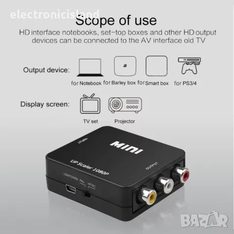 Адаптер HDMI към AV 3RCA 3 чинча или обратно FULL HD чинчове конвертор, снимка 5 - Плейъри, домашно кино, прожектори - 41798038