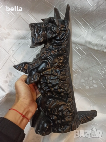 Голям масивен чугунен стоперка за врата -куче от средата на века, снимка 3 - Антикварни и старинни предмети - 52464645