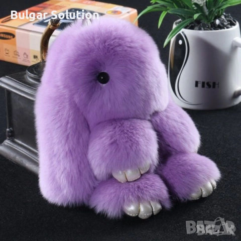 🧸Ключодържател Заешка Кожа - Пухкаво Мекичко Зайче 14см [Заек], снимка 5 - Плюшени играчки - 52284384