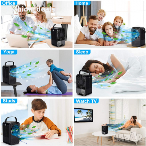 Нов Преносим вентилатор Персонален мини фен с вода Охладител Овлажнител, снимка 7 - Климатици - 36299734