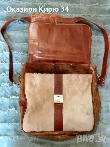 Дамска чанта естествена кожа и естествен косъм , снимка 6 - Чанти - 50299112